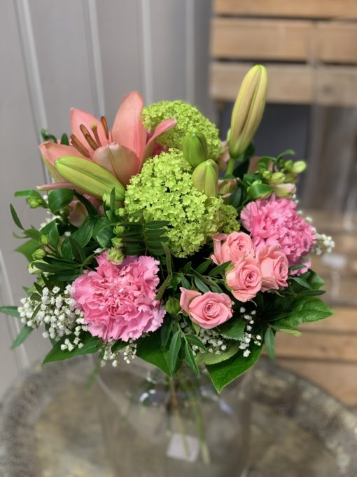 Bukett i Rosa Lime Vitt